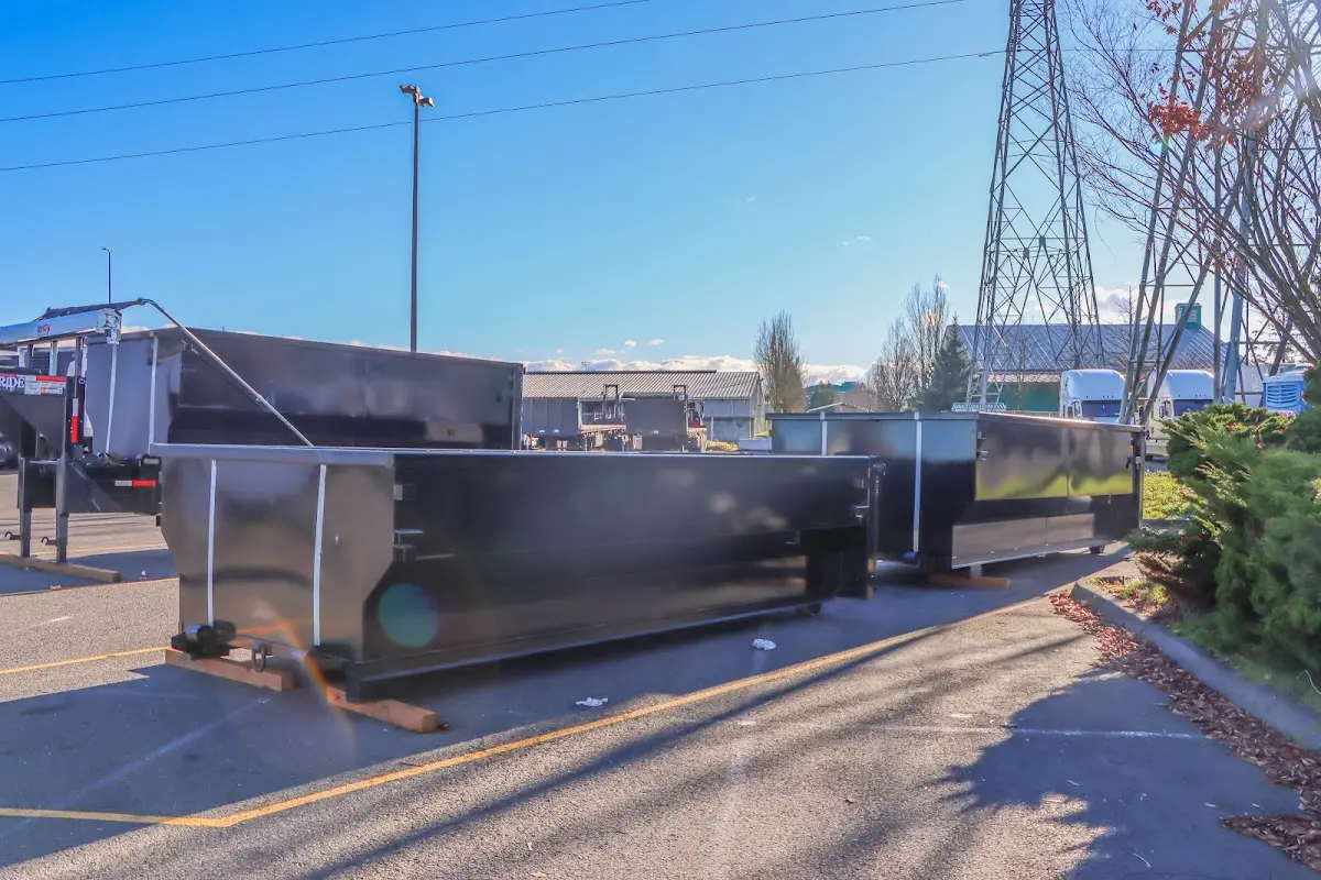 Roll-off dumpster ready for waste disposal at job site for 40 Yard Dumpster Rental in Liberty Hill